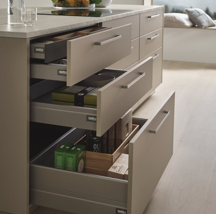 Matrix800 shallow drawers behind a single front